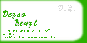 dezso menzl business card